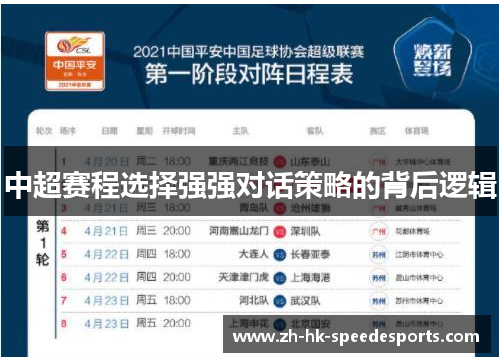 中超赛程选择强强对话策略的背后逻辑