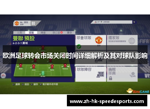 欧洲足球转会市场关闭时间详细解析及其对球队影响